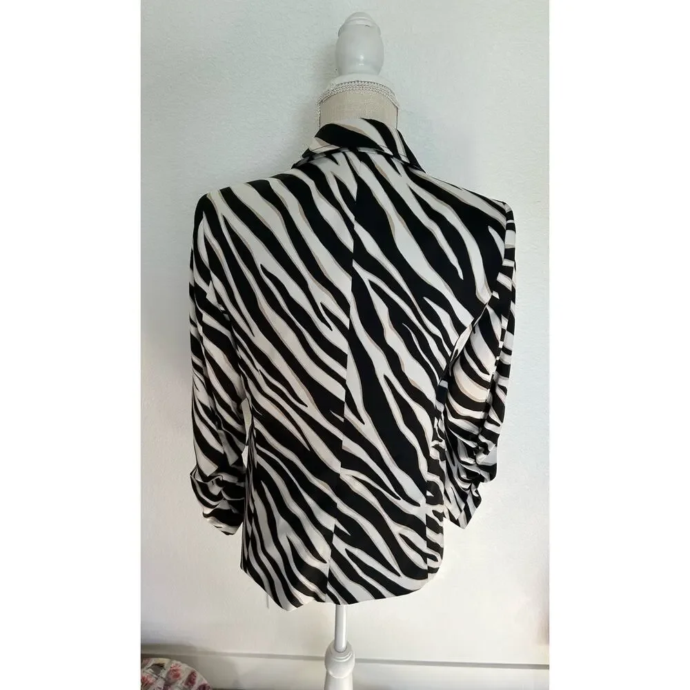 Anne Klein Animal Print Latter Blazer - S